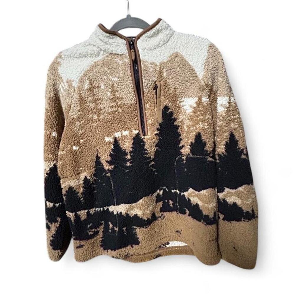 Youth 10/12 Art Class forest print fleece jacket
